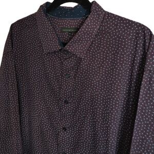 TWENTY EIGHT DEGREES Cotton Button-Down 2XL Men's Long Sleeve Purple Blue Shirt